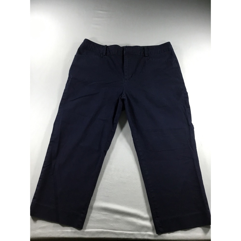 Chaps 12 Capri Cropped Pants Navy Blue Stretch Cotton Chino
Classic Traditional